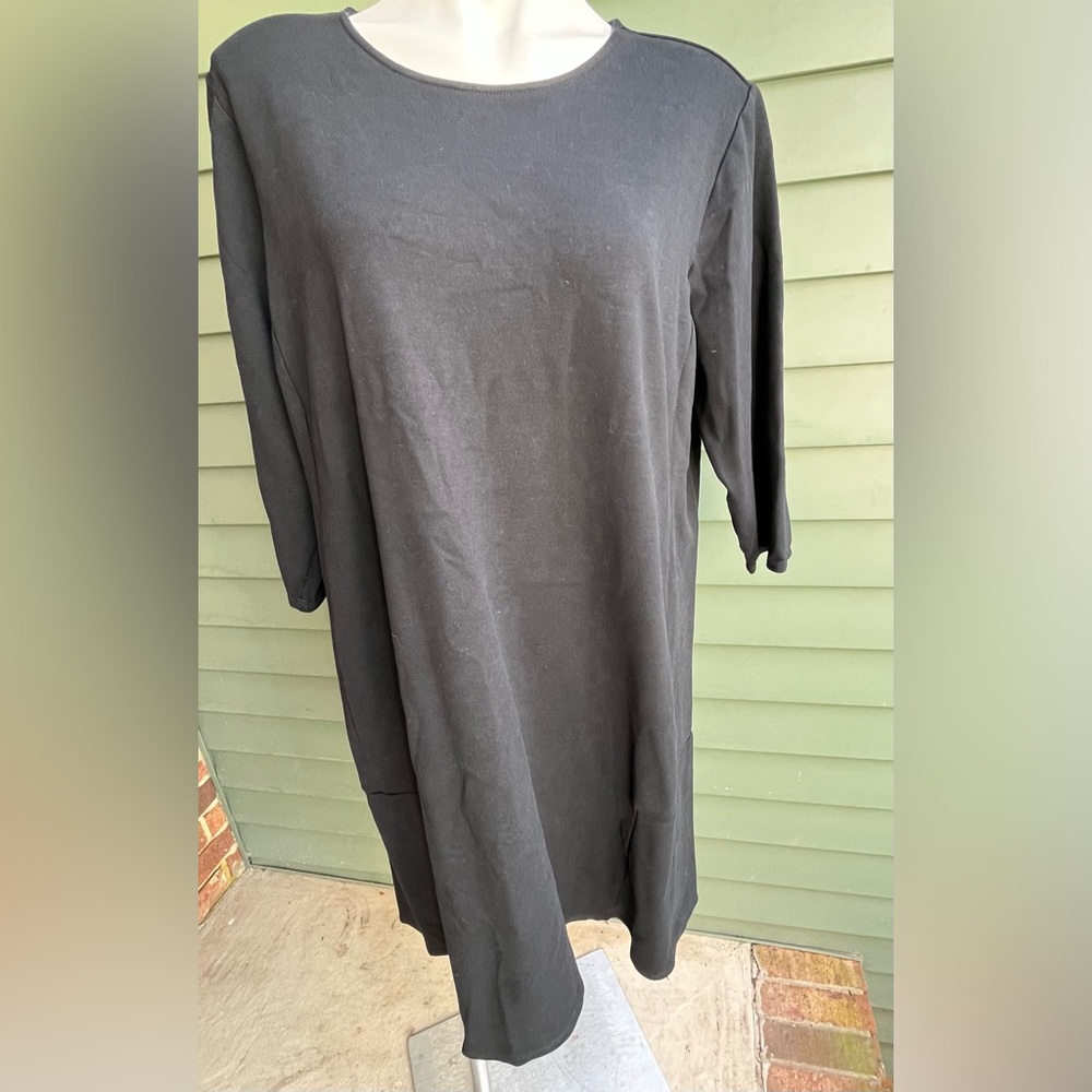 J Jill Black 3/4 Sleeve Dress